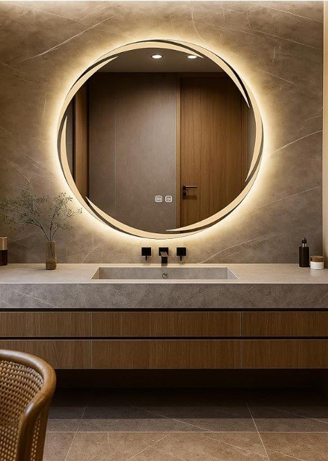 Round LED Bathroom Mirror with Backlight