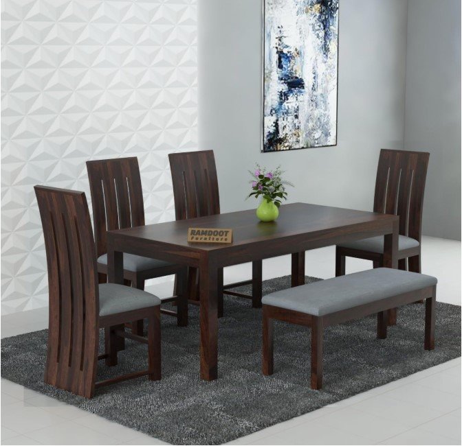 Wood Dining Table Set (6-Seater)